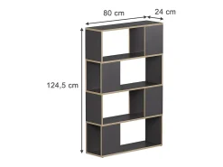 Separador de ambientes antracita/roble 80x24x124.5 eneos