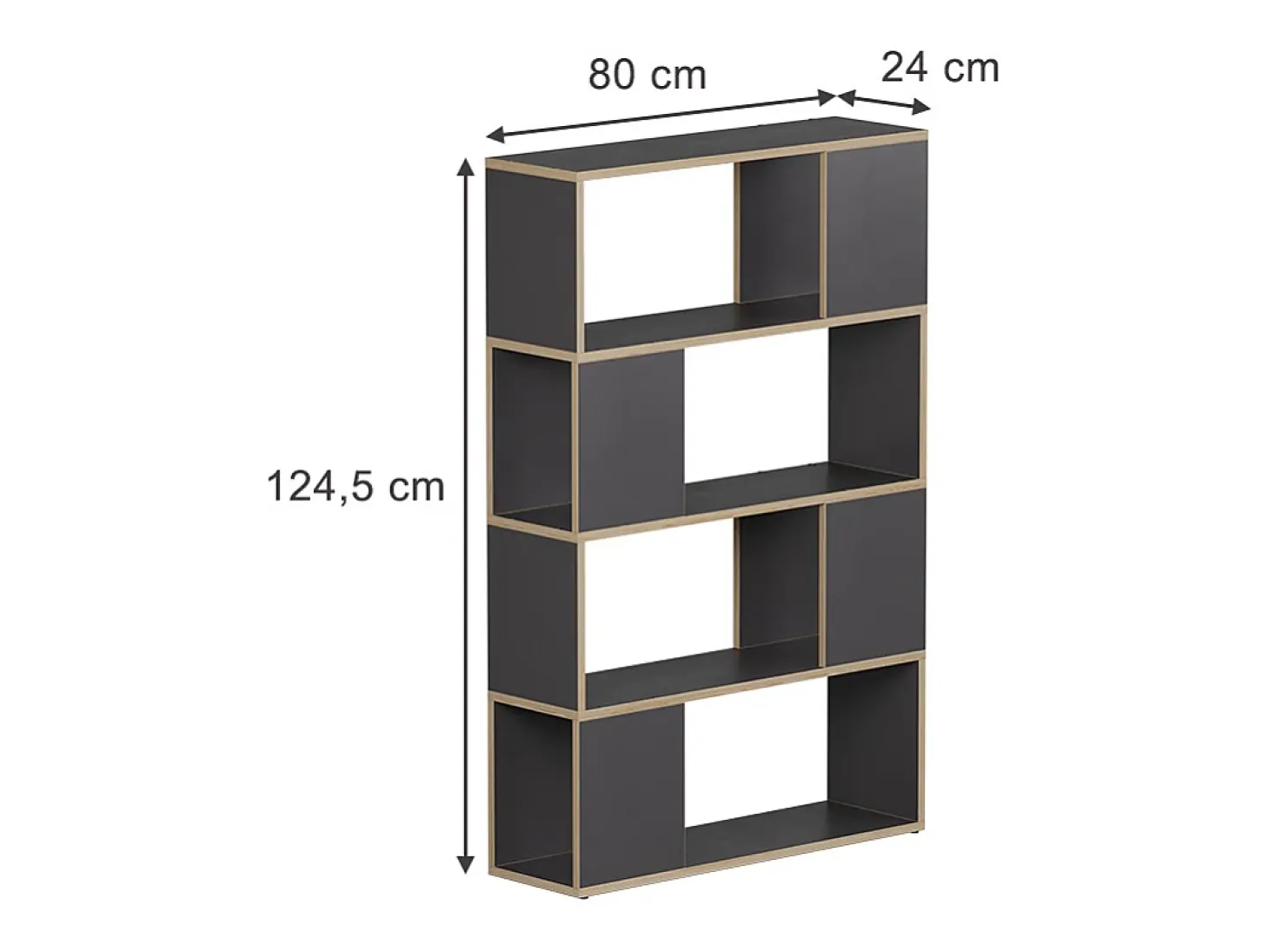 Separador de ambientes antracita/roble 80x24x124.5 eneos