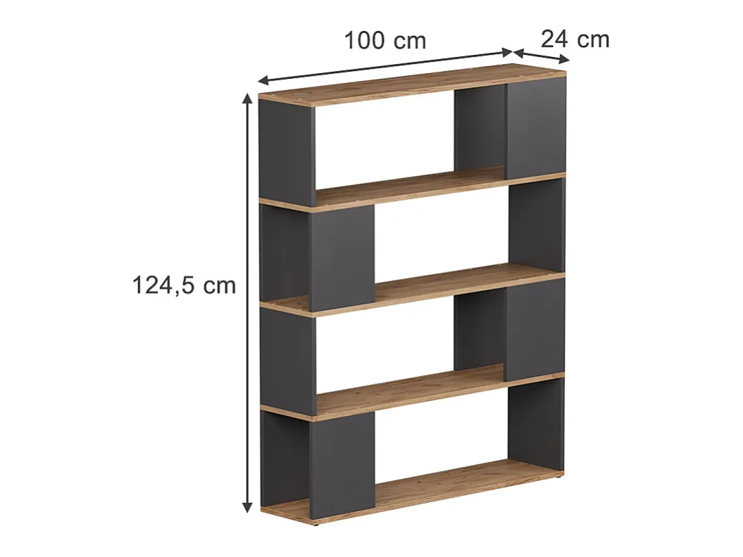 Separador de ambientes antracita/roble dorado 100x24x124.5 eneos