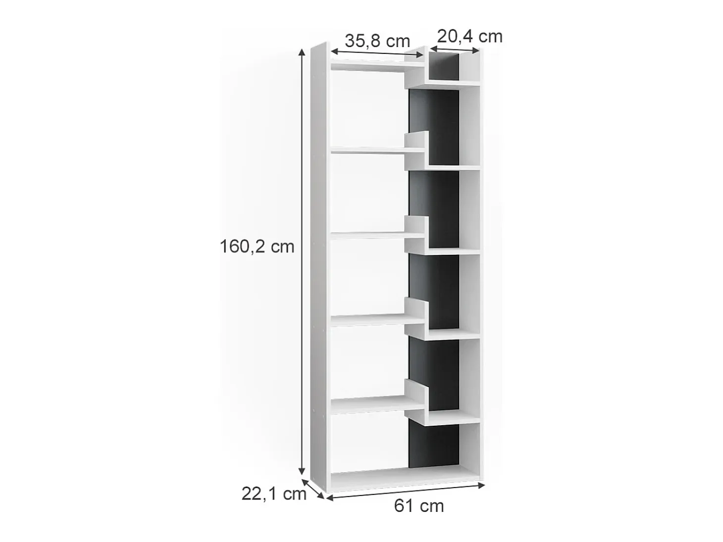 Separador de ambientes antracita 61x22.1x160.2 fico
