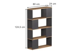 Separador de ambientes antracita/roble dorado 80x24x124.5 eneos