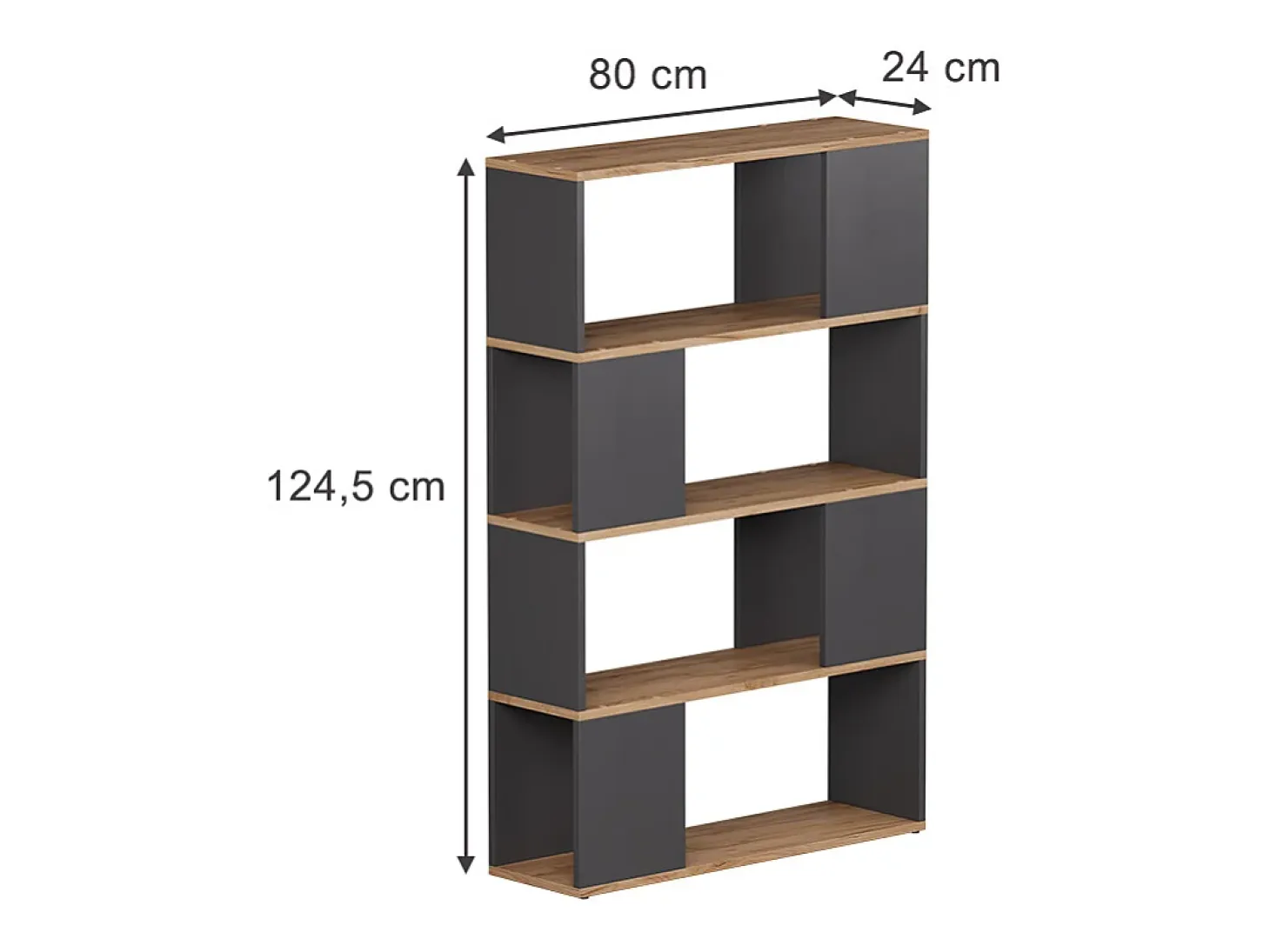 Separador de ambientes antracita/roble dorado 80x24x124.5 eneos