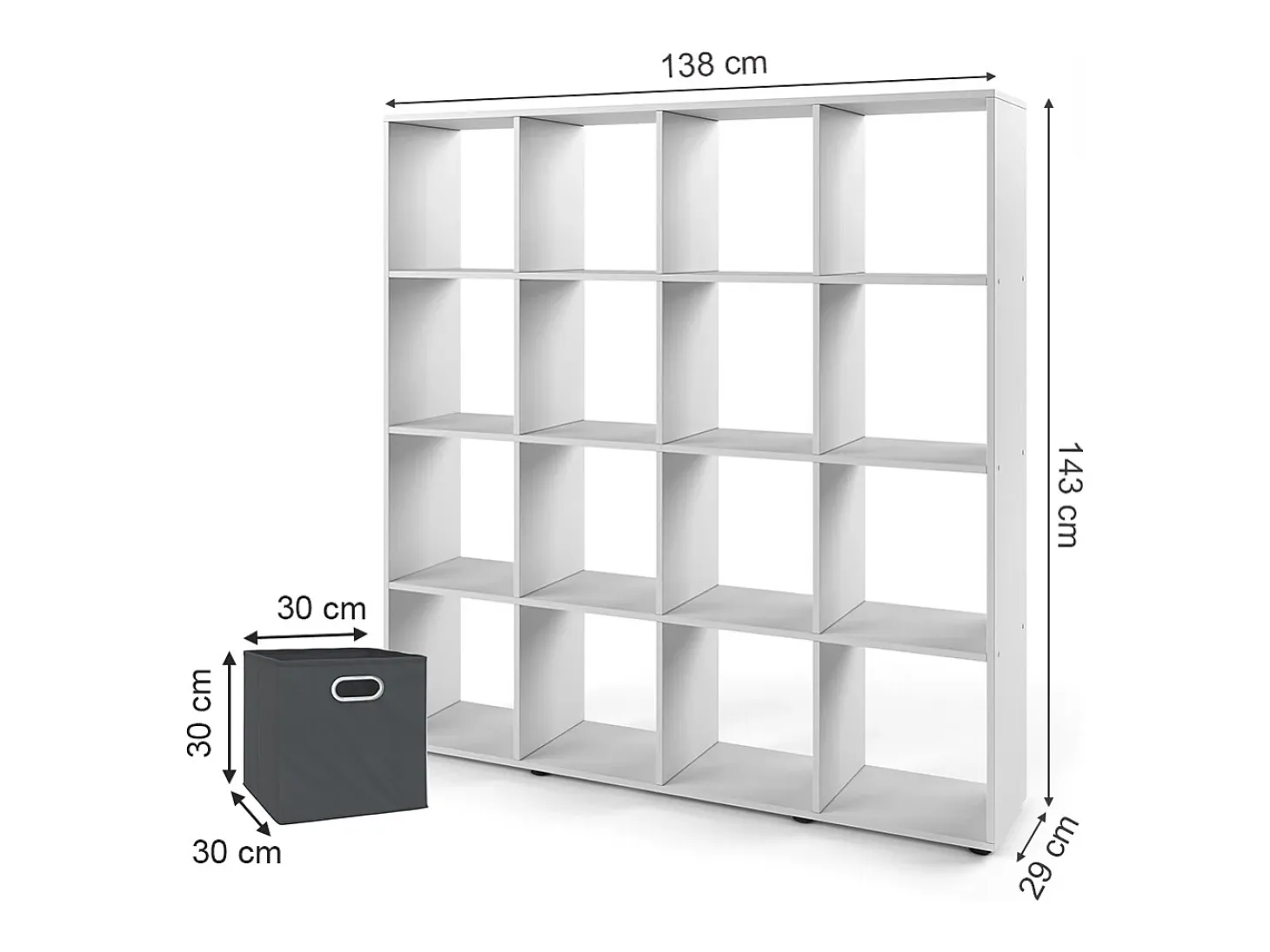 Separador de ambientes blanco 138.5x29x142.5 karree