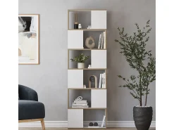 Separador de ambientes blanco/roble 60x24x186 eneos