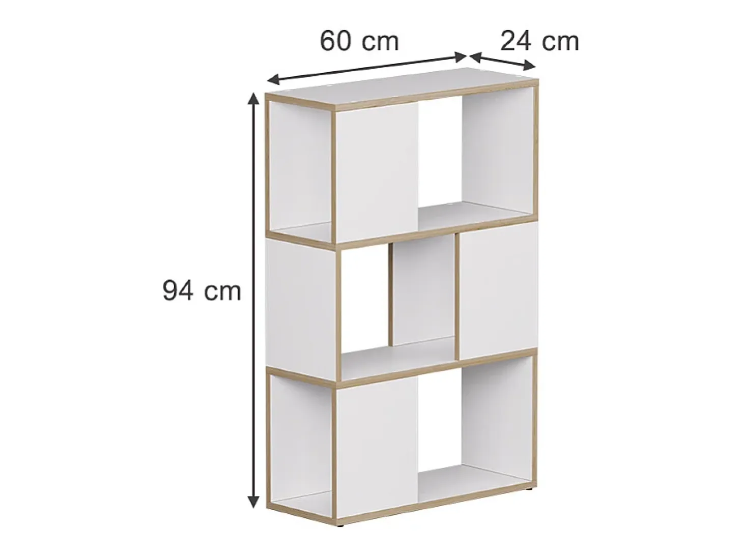 Separador de ambientes blanco/roble 60x24x94 eneos