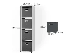 Separador de ambientes blanco 142.5x33x36.2 ludus
