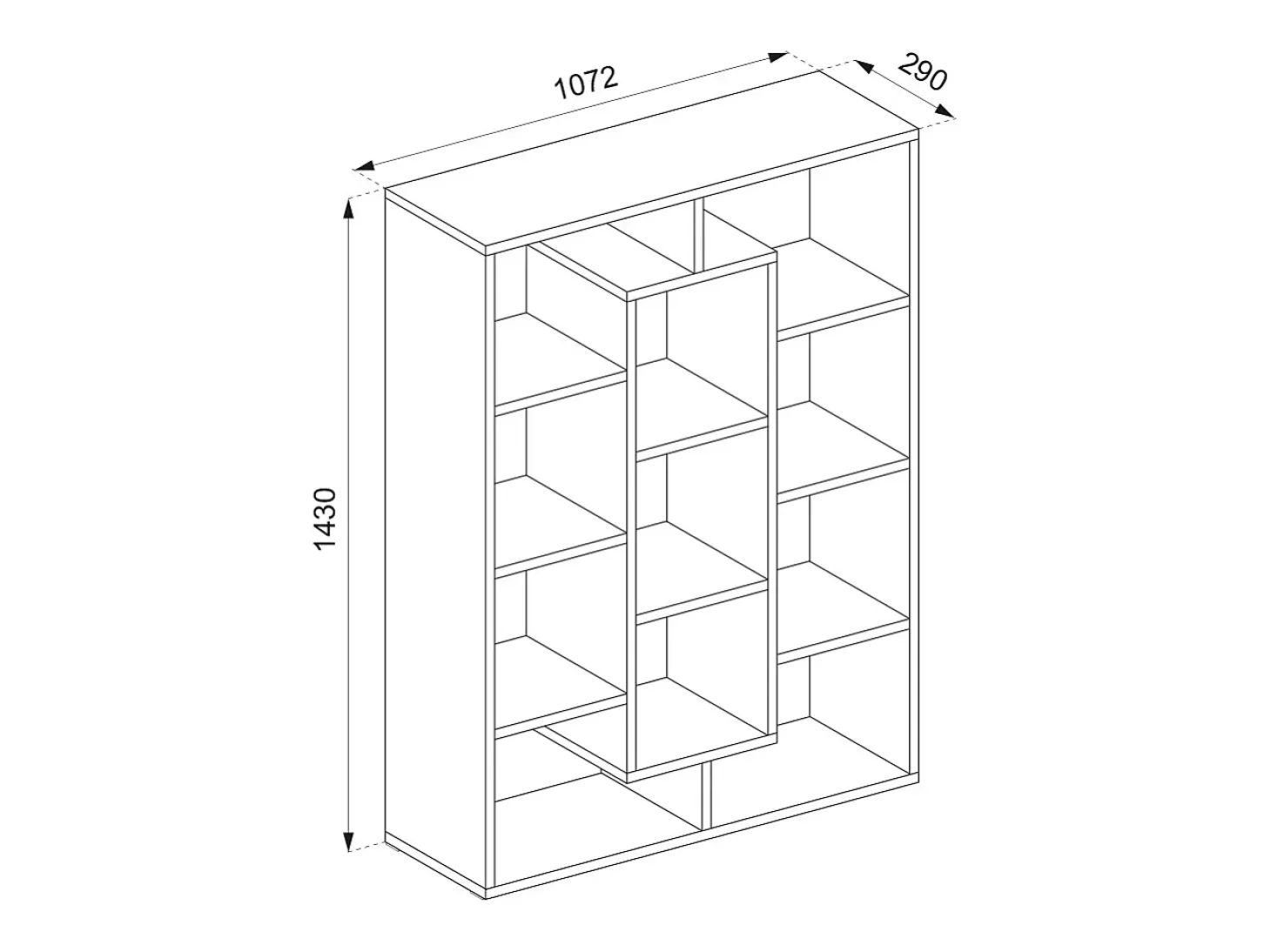 Separador de ambientes blanco 107.2x29x143