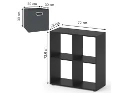 Separador de ambientes gris 72.6x29x72 tetra