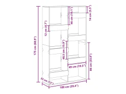 Separador de ambientes madera ingeniería negro 100x33x175 cm
