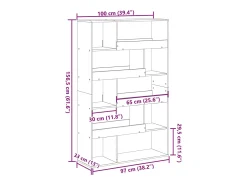 Separador de ambientes madera gris hormigón 100x33x156,5 cm