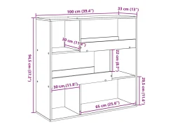 Separador de ambientes madera gris Sonoma 100x33x94,5 cm