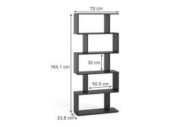 Separador de ambientes negro 70x23.8x164.1 levio