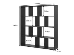 Separador de ambientes negro 131.6x29x143 pilar