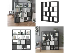 Separador de ambientes negro 131.6x29x143 pilar