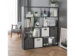 Separador de ambientes negro 131.6x29x143 pilar