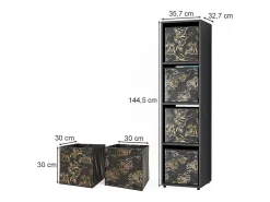 Separador de ambientes negro 142.5x33x36.2 ludus