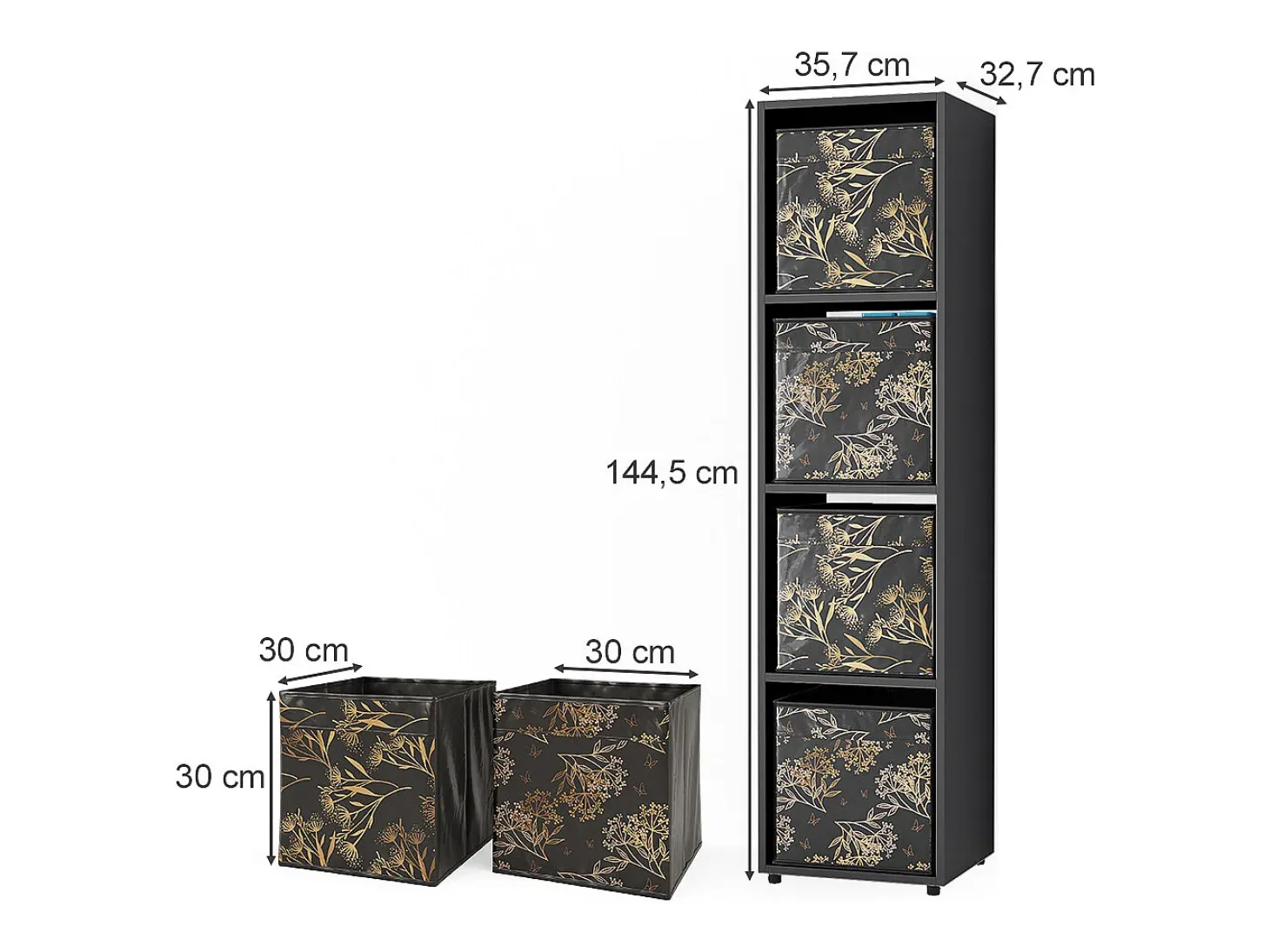 Separador de ambientes negro 142.5x33x36.2 ludus