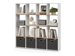 Separador de ambientes roble blanco/dorado 142.4x29x143 karree