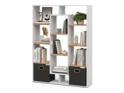Separador de ambientes roble blanco/dorado 107.2x29x143
