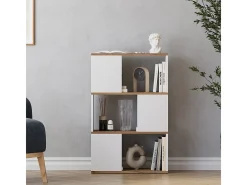 Separador de ambientes roble blanco/dorado 60x24x94 eneos