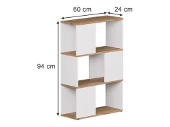 Separador de ambientes roble blanco/dorado 60x24x94 eneos