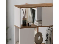 Separador de ambientes roble blanco/dorado 60x24x186 eneos