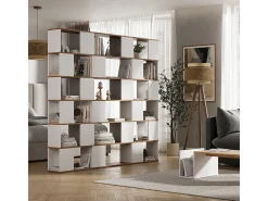 Separador de ambientes roble blanco/dorado 60x24x186 eneos
