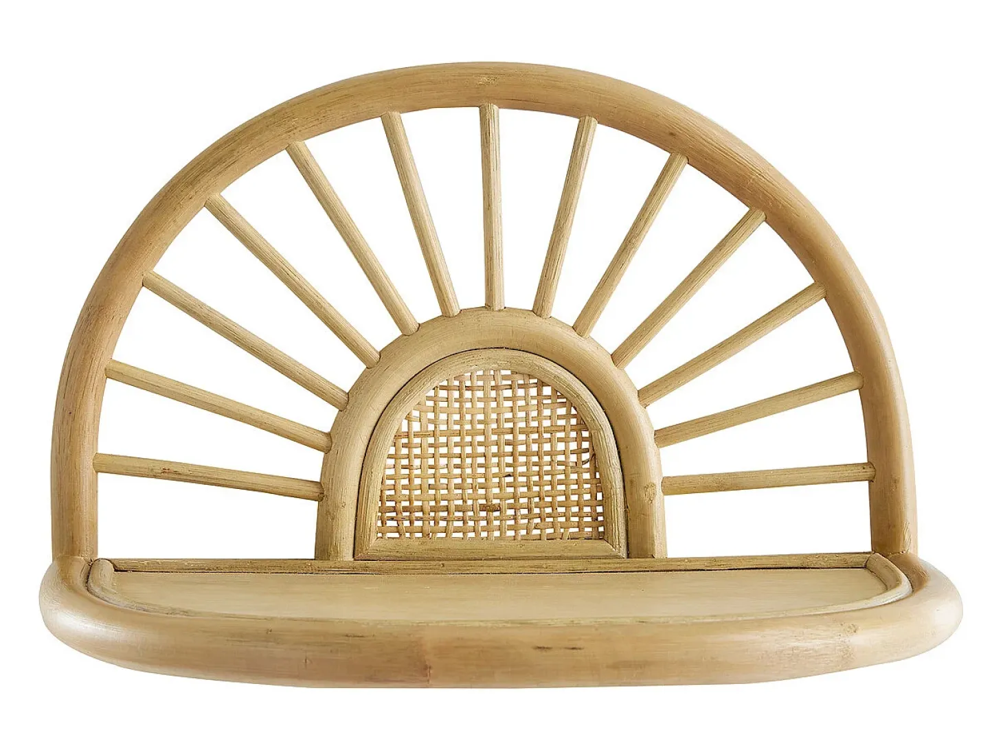 Set de 2 estanterías de pared de ratán natural y caña 40 cm BOW