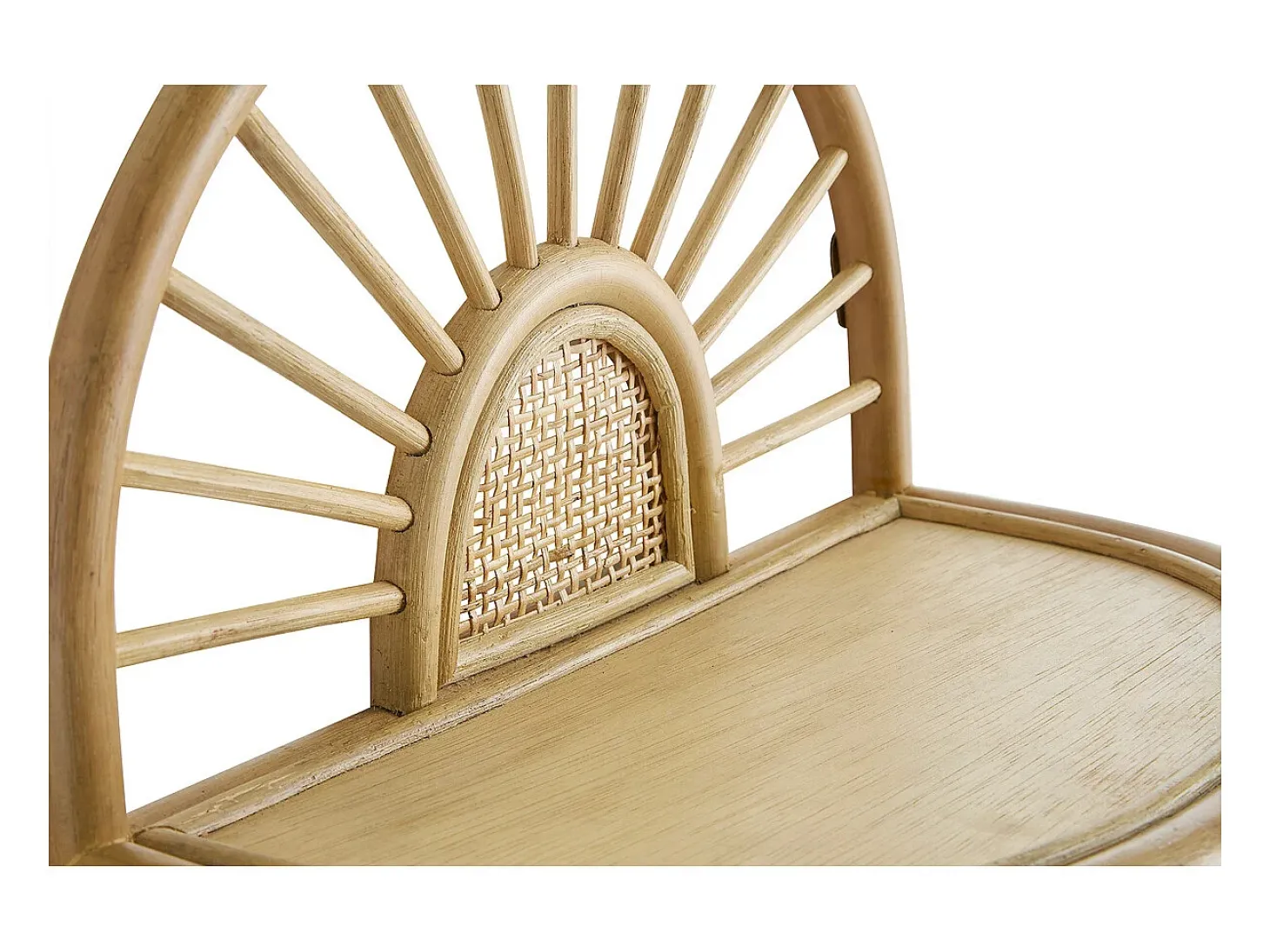 Set de 2 estanterías de pared de ratán natural y caña 40 cm BOW