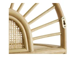 Set de 2 estanterías de pared de ratán natural y caña 40 cm BOW