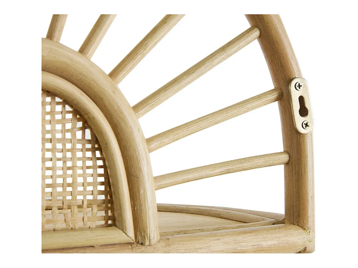 Set de 2 estanterías de pared de ratán natural y caña 40 cm BOW