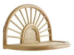 Set de 2 estanterías de pared de ratán natural y caña 40 cm BOW
