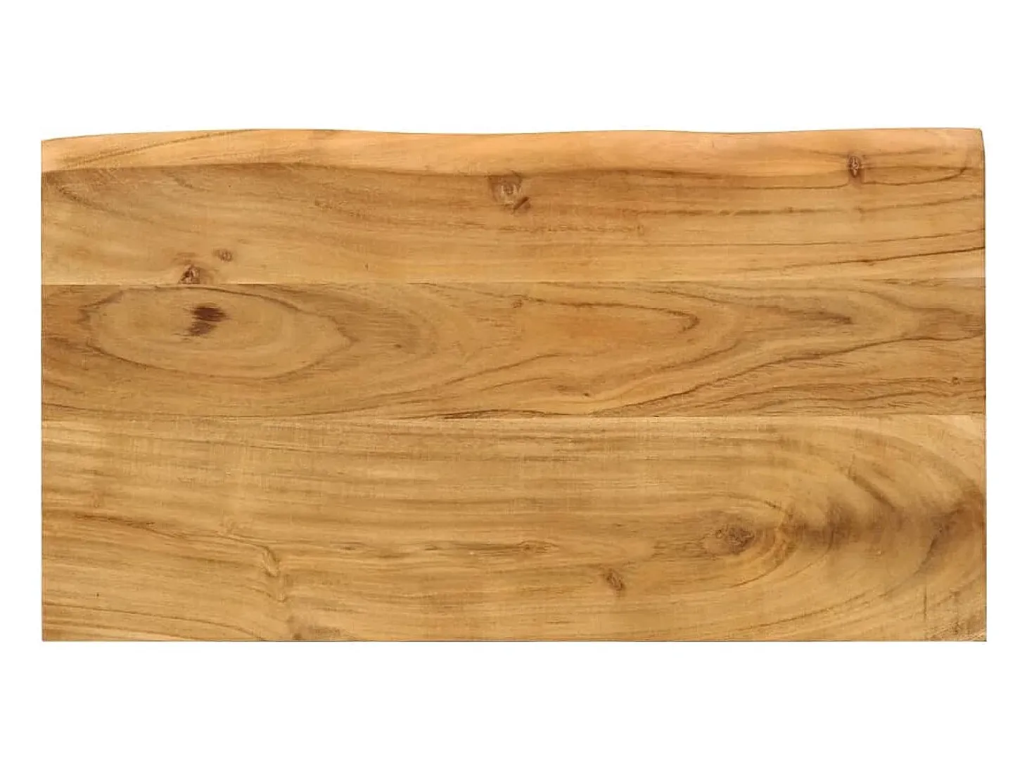 Set de 3 mesas apilables con borde natural madera maciza acacia