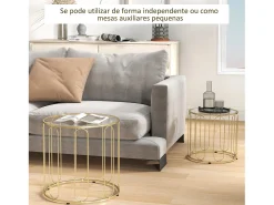 Set de 2 mesas auxiliares Viena Homcom dorado