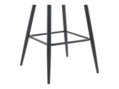 Set de 2 taburetes de bar de terciopelo y metal negro - Beige - PRANILA de Pascal MORABITO