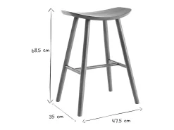 Set de 2 taburetes de cocina de nogal 65 cm DEMORY