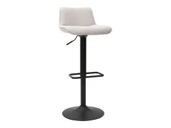 Set de 2 taburetes de cocina regulables y giratorios 360º de tejido efecto aterciopelado beige y metal BOOST