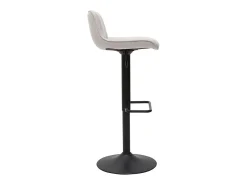Set de 2 taburetes de cocina regulables y giratorios 360º de tejido efecto aterciopelado beige y metal BOOST
