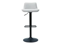 Set de 2 taburetes de cocina regulables y giratorios 360º de tejido efecto aterciopelado beige y metal BOOST