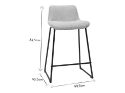 Set de 2 taburetes de cocina fijos efecto aterciopelado texturizado beige con pata de metal 65 cm BOOST
