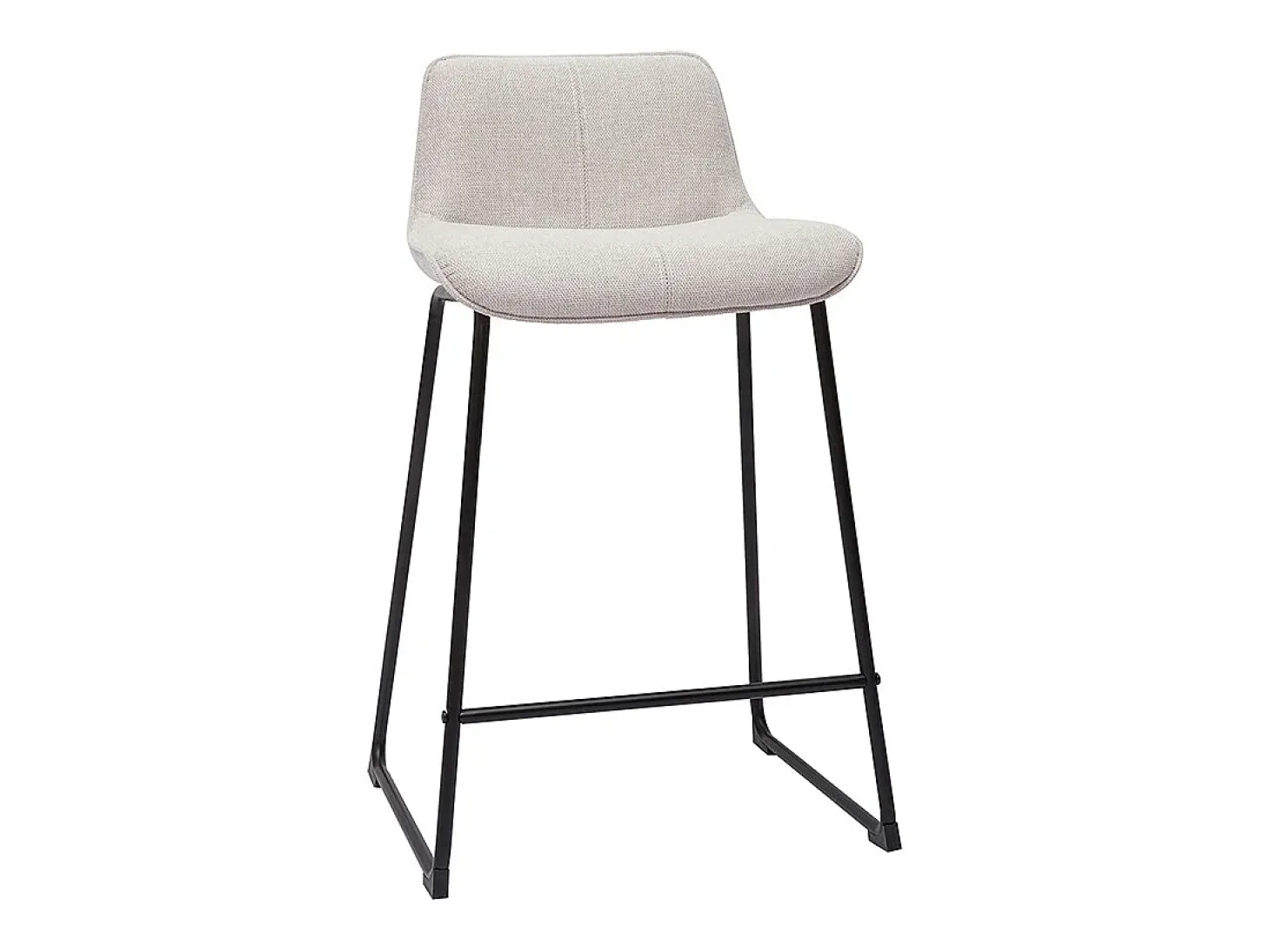 Set de 2 taburetes de cocina fijos efecto aterciopelado texturizado beige con pata de metal 65 cm BOOST