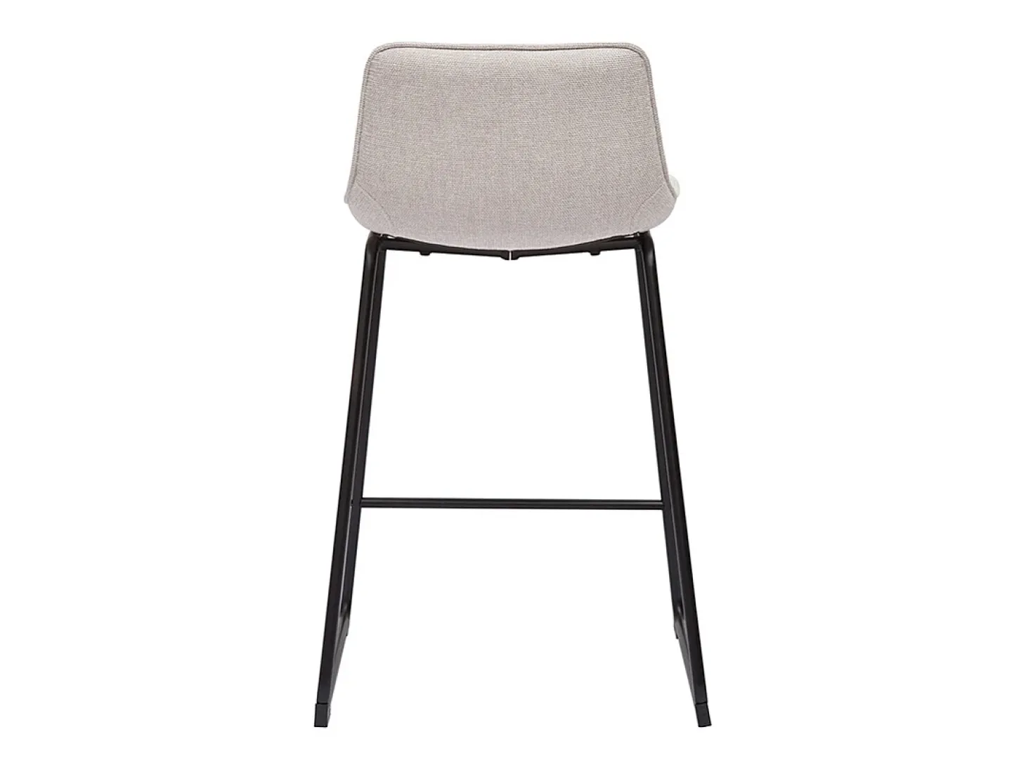 Set de 2 taburetes de cocina fijos efecto aterciopelado texturizado beige con pata de metal 65 cm BOOST