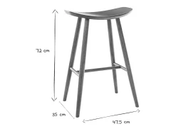 Set de 2 taburetes de cocina de diseño nogal 72 cm DEMORY