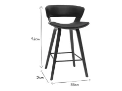 Set de 2 taburetes de cocina de diseño negro con madera oscura 65 cm SYRAH