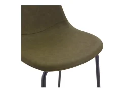 Set de 2 taburetes para isla de cocina en sintético verde caqui 65 cm - Henrik