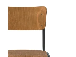 Set de 2 taburetes para isla de cocina de madera 65 cm - Clem