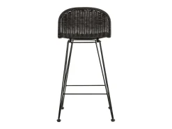 Set de 2 taburetes para isla de cocina en resina tejida negra 63 cm - Jigani