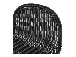 Set de 2 taburetes para isla de cocina en resina tejida negra 63 cm - Jigani