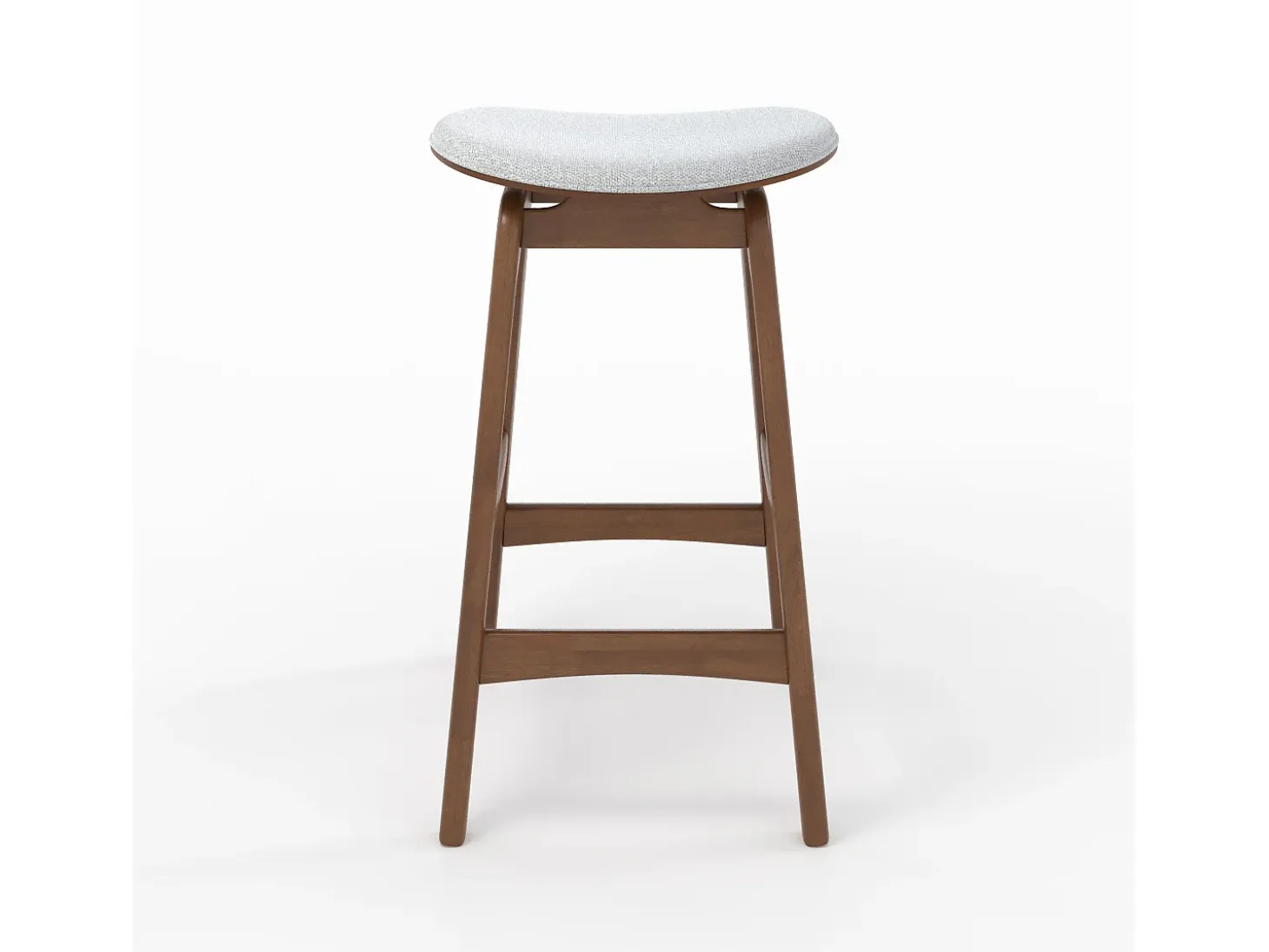 Set de 2 taburetes para isla central en madera y tela gris 65,5 cm - Jude