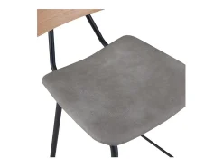 Set de 2 taburetes para isla de cocina en cuero sintético gris 65 cm - Madrague